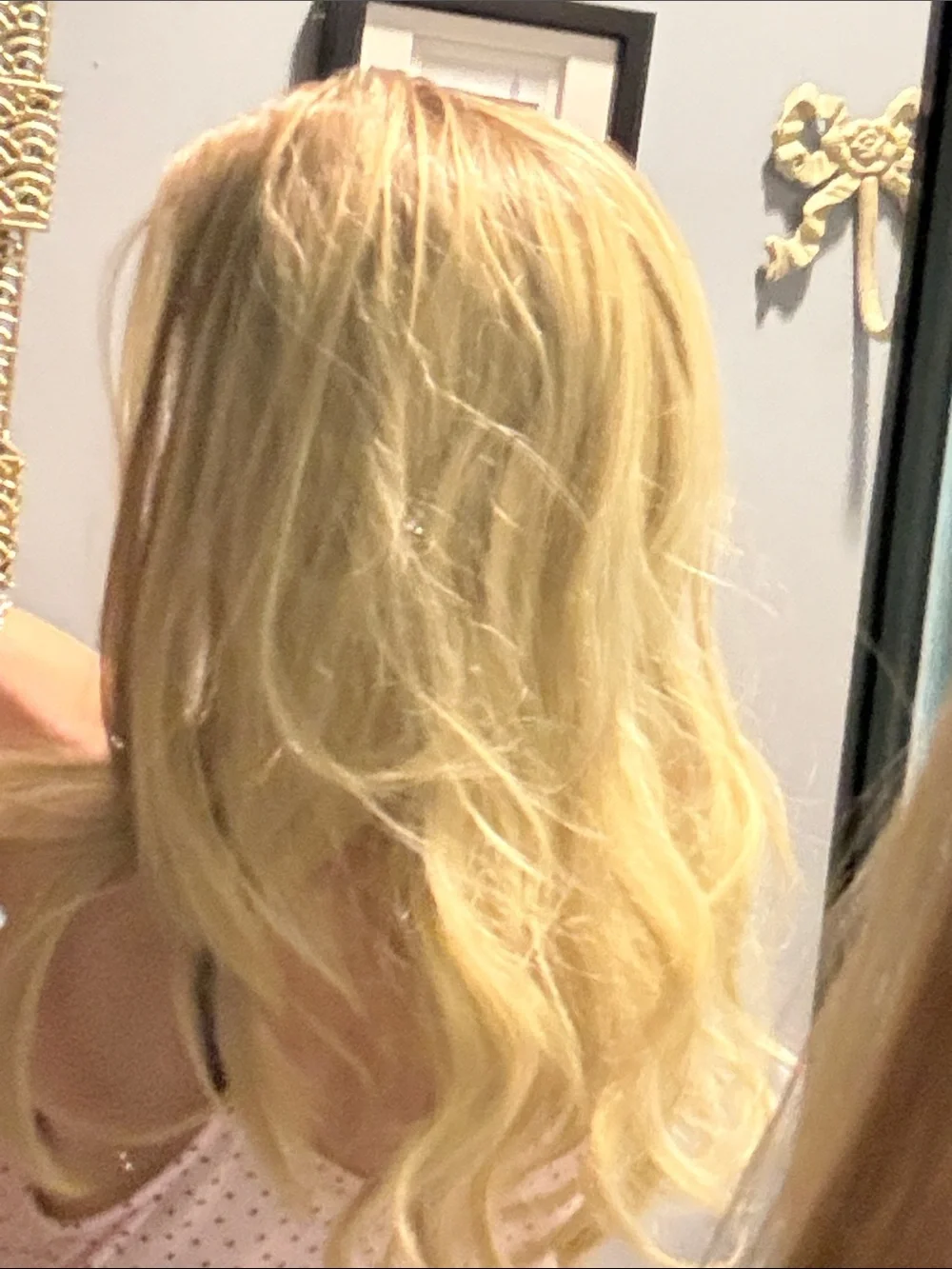 Blonde  lace front Long Layered Women’s Wig - Natural Blonde. Worn for pics only